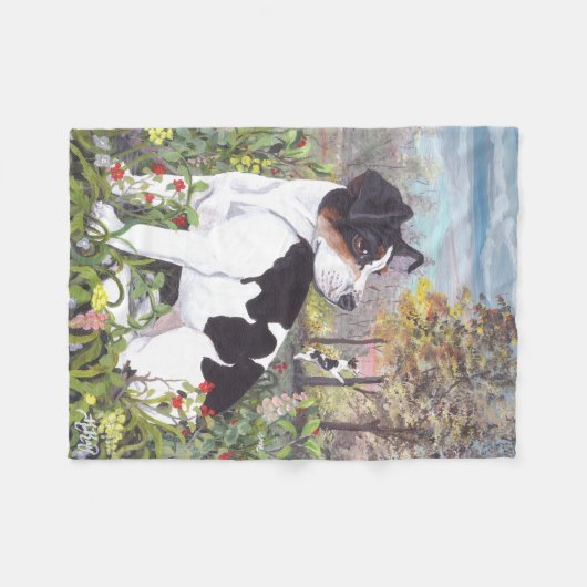 Ratten-Terrier-Welpen-Träumer-Fleece-Decke Fleecedecke (Vorderseite (Horizontal))