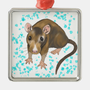 Ratten-Wasserfarbe Ornament Aus Metall