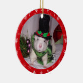 Ratten-Weihnachtsverzierung Keramik Ornament (Rechts)