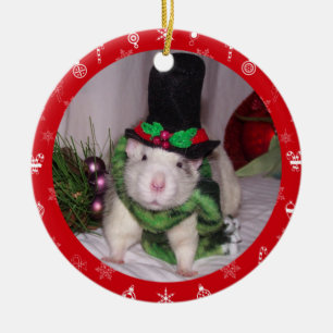 Ratten-Weihnachtsverzierung Keramik Ornament