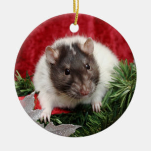 Ratten-Weihnachtsverzierung Keramikornament