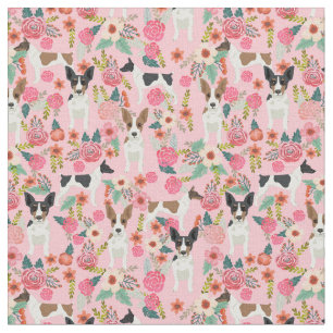 Rattenfresser Hund Vintage Blüten rosa Stoff