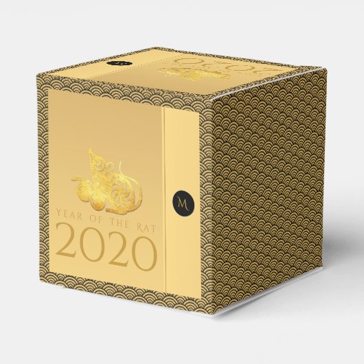 Rattenjahr 2020 Früchte Elegant Monogram CC Gevor Geschenkschachtel (Rückseite)