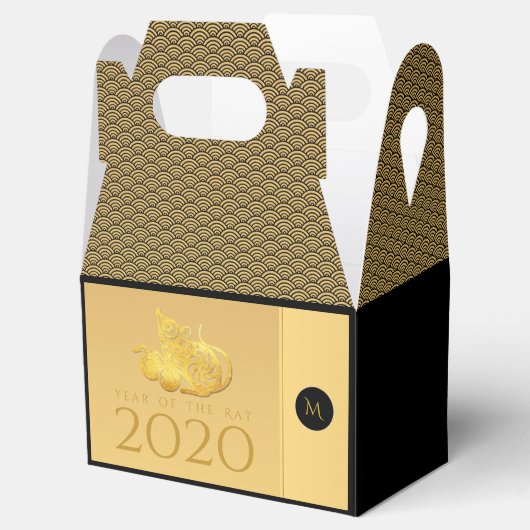 Rattenjahr 2020 Früchte Elegant Monogram G Gevor B Geschenkschachtel (Geöffnet)