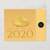 Rattenjahr 2020 Früchte Elegant Monogram Postcard Postkarte (Vorderseite)