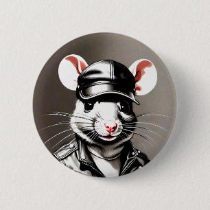 Rattenradknopf mit Ledergestänge Button