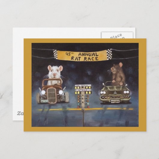 Rattenrasse Postkarte (Vorne/Hinten)