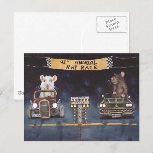 Rattenrasse Postkarte (Vorne/Hinten)