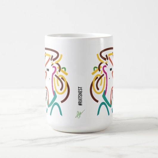 Rattens Nest Abstrakt Modern Art Illustration Tass Kaffeetasse (Mittel)