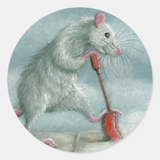 Rattenschneeaufkleber Runder Aufkleber (Vorderseite)