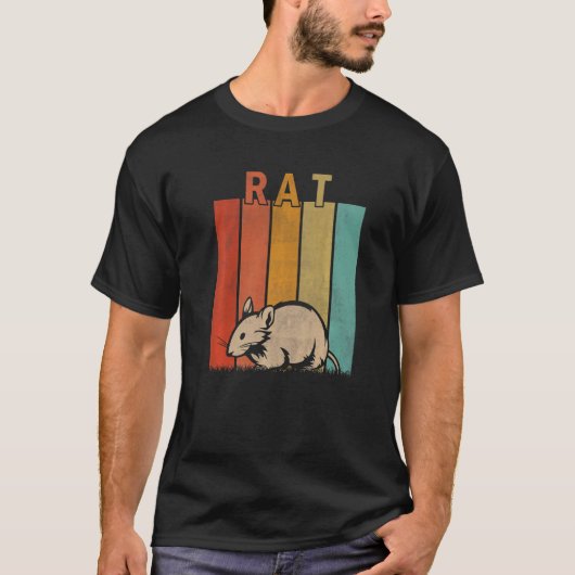 Rattenweibchen Niedlich Ratte Retro T-Shirt (Vorderseite)