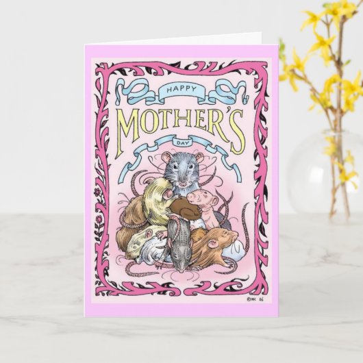 Rattie Mama Muttertagskarte Karte (Gelbe Blume)