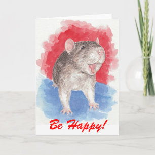 Rattie sagt: Sei glücklich! Karte
