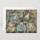 Rattie-Wiedersehen-Ratten-Bündel Postkarte (Vorne/Hinten)