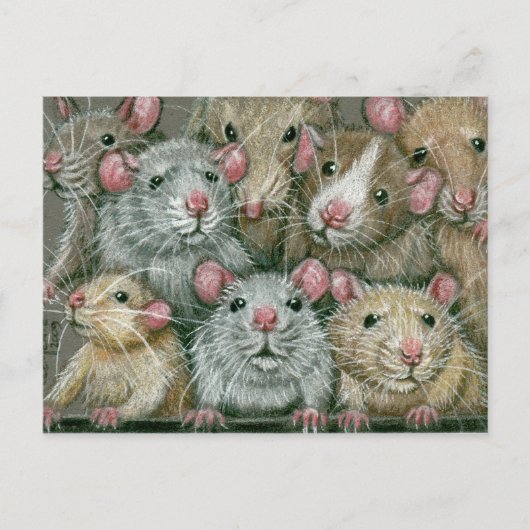 Rattie-Wiedersehen-Ratten-Bündel Postkarte (Vorderseite)