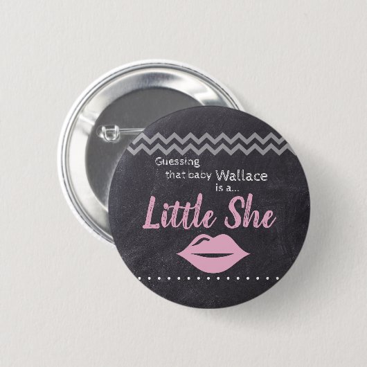 "Ratting baby Girl" - "Little She"-Gender-Bericht Button (Vorne & Hinten)