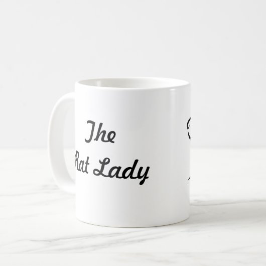 Rattitude, die Ratten-Dame Kaffeetasse (Vorderseite Links)