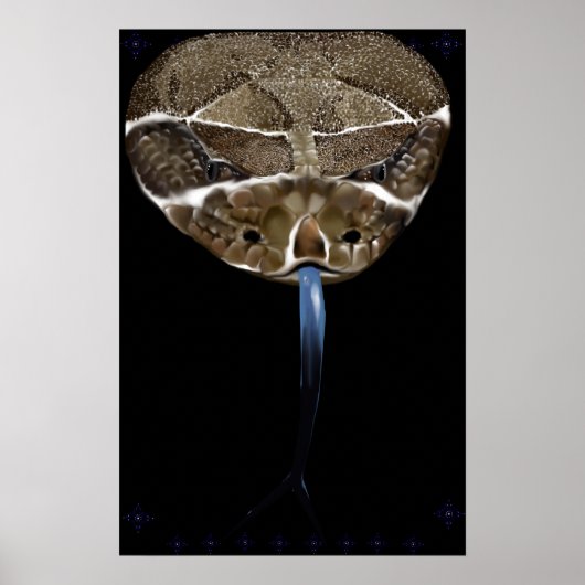 Rattle Snake Head Black Poster (Vorne)