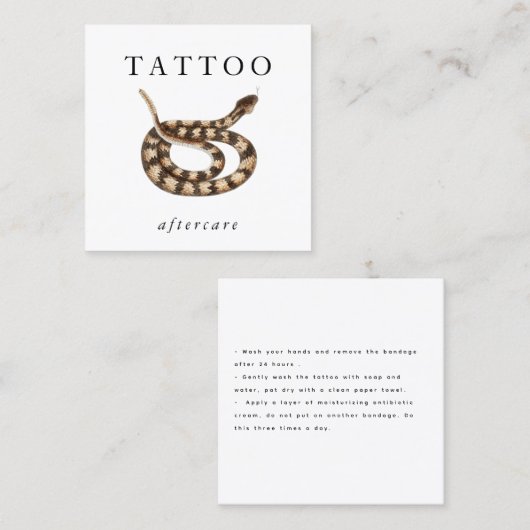 Rattle Snake Tattoo Aftercare Instructions Modern Quadratische Visitenkarte (Vorne/Hinten)