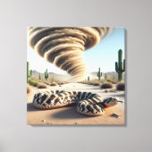 Rattlesnacht in einer Wüste ohne Staubteufel Leinwanddruck (Vorderseite)