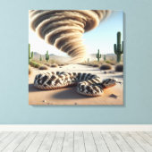 Rattlesnacht in einer Wüste ohne Staubteufel Leinwanddruck (Insitu (Holzboden))