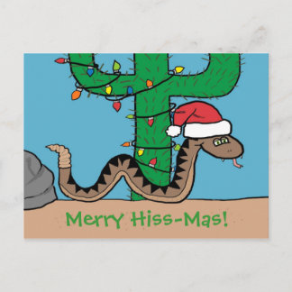 Rattlesnake Christmas Cactus Post Cards Feiertagspostkarte