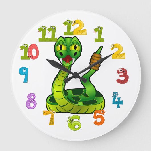Rattlesnake Große Wanduhr (Vorderseite)