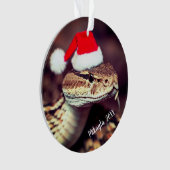 Rattlesnake in Weihnachtsmannmütze Ornament (Vorderseite)
