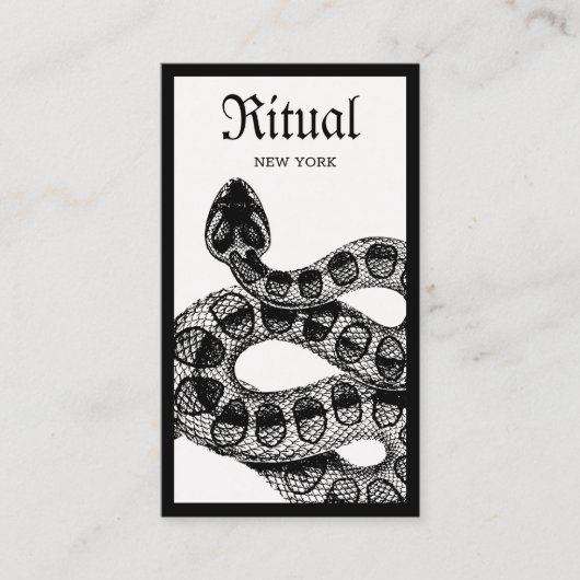 Rattlesnake Snake Macabre Business Card Visitenkarte (Vorderseite)