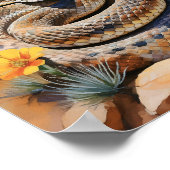 Rattlesnake Südwest Wasserfarbe Poster (Ecke)