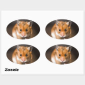 Ratty der Hamster Ovaler Aufkleber (Blatt)