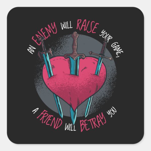 ratyal Quote Quadratischer Aufkleber (Vorderseite)