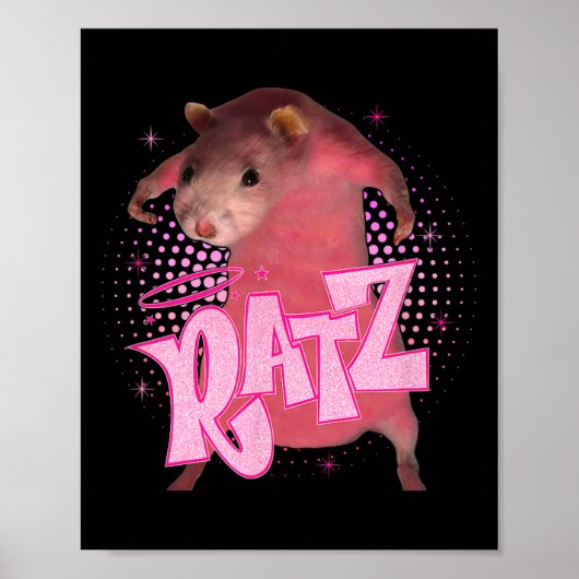 Ratz Fun Pink Mouse Rat Meme Men Halloween C Poster (Vorne)