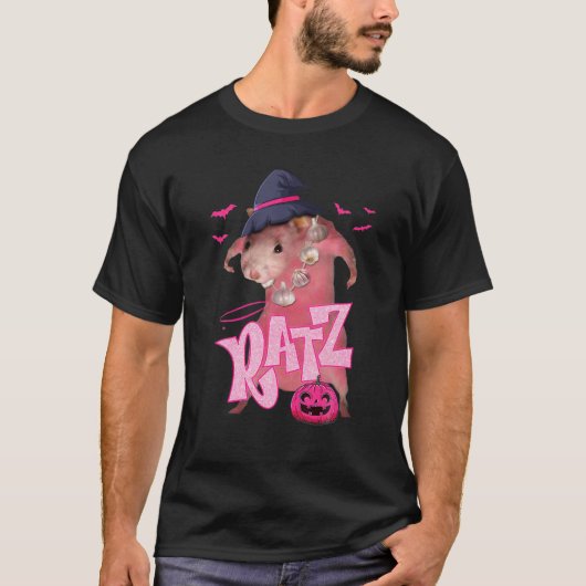 RATZ Pink Meme Pumpkin Halloween Funny Premium Cos T-Shirt (Vorderseite)