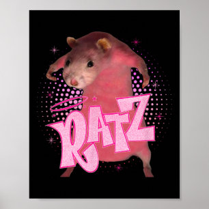 Ratz Spaß Pinke Maus Ratte Meme Männer Frauen Hall Poster