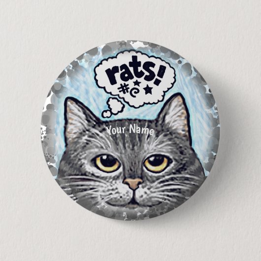 ratzcat oh Ratten Katze Anstecknadel (Vorderseite)