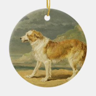 Rau-überzogener Collie, 1809 (Öl an Bord) Keramik Ornament
