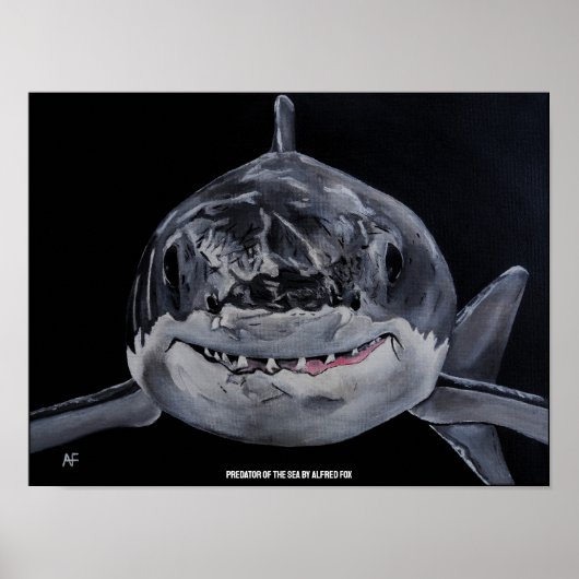 Raubfisch des Meeres Gemälde von Alfred Fox Poster (Vorne)