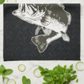 Raubfischerei Largemouth Bass Sport Außenbereich M Geschirrtuch (Gefaltet)