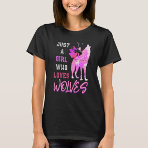 Raubtier Heulender Wolf Frauen Mädchen Bunt T-Shirt