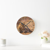 Raubtier Lion in Südafrika Runde Wanduhr (Zuhause)