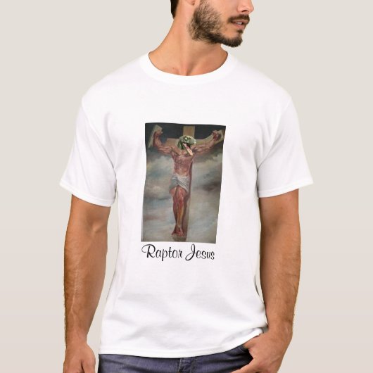 Raubvogel Jesus mit des Gebets Rückseite an T-Shirt (Vorderseite)