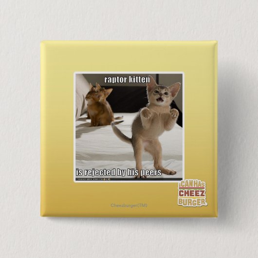 Raubvogel-Kätzchen Button (Vorderseite)