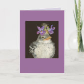 Raubvogel mit violettem Hut Karte (Vorderseite)