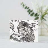 Raubvögel Postkarte (Stehend Vorderseite)
