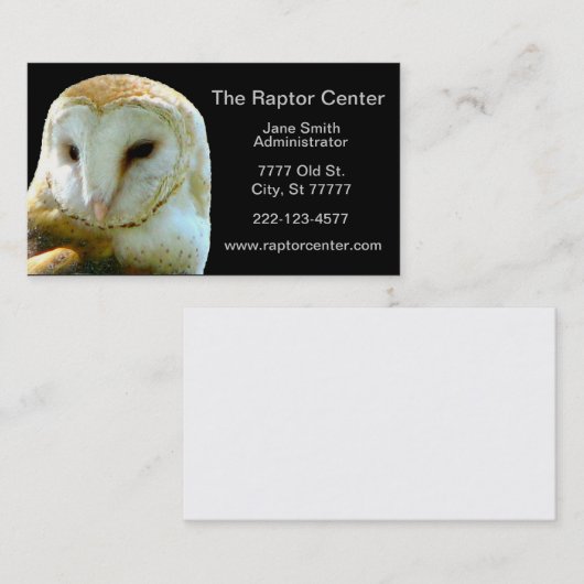 Raubvogel-Schleiereule-Profil Visitenkarte (Vorne/Hinten)