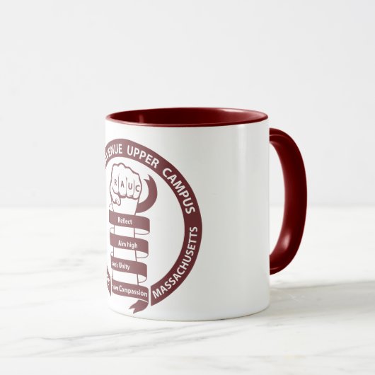 RAUC Mug Maroon Logo Tasse (VorderseiteRechts)