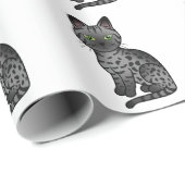Rauch Ägyptisch Mau Niedlicher Cartoon Cat Pattern Geschenkpapier (Rolleneckpunkt)
