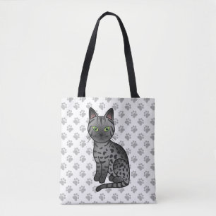 Rauch Ägyptische Mau Niedliche Cartoon-Katze & Pfo Tasche