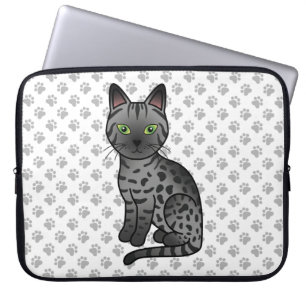 Rauch Ägyptische Mau Niedliche Zeichentrick-Katze Laptopschutzhülle